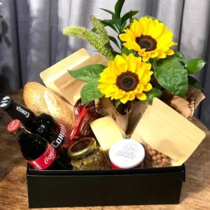 Box com Arranjo de Girassóis