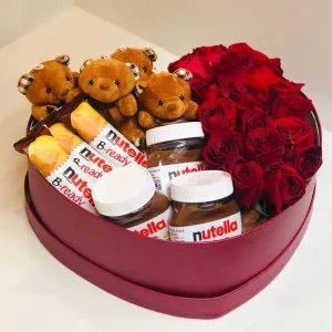Box Coração com Nutella, B-Ready e Pelúcias