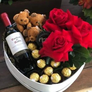 Box de Coração com Rosas